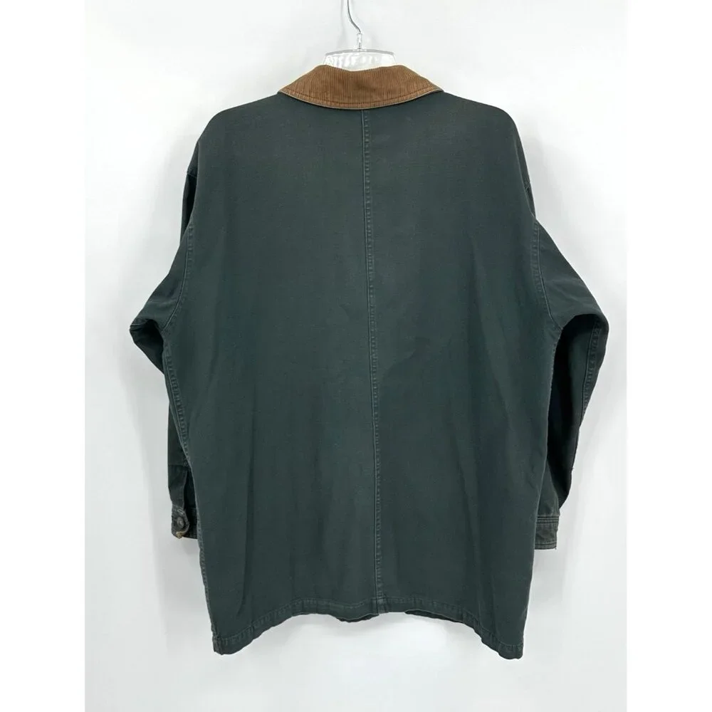 EDDIE BAUER barn jacket plaid lined western green vintage MEDIUM - Picture 10 of 13